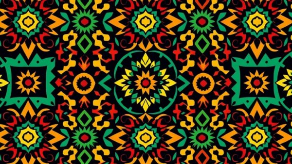 Vibrant African patterns illustrating Etihad Airways expands African destinations.