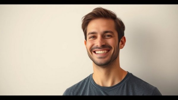 Smiling man with soft lighting on a neutral background.