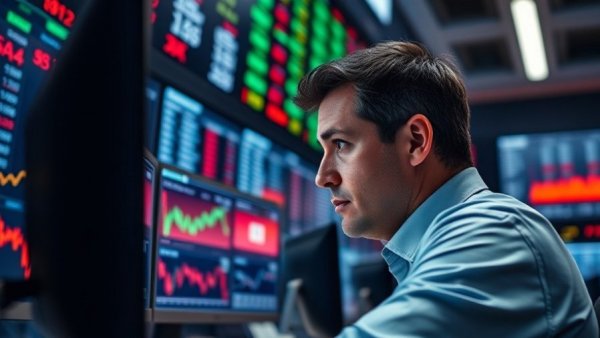 Focused trader analyzing financial data on multiple screens, US-Iran peace talks stall.