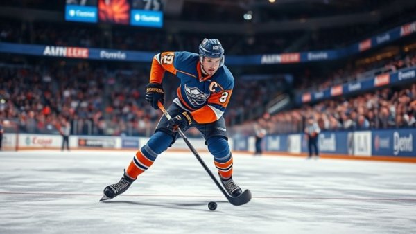 Gretzky jersey record sale: Iconic hockey player in action on ice rink.