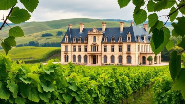 Elegant château with vineyards at Château de Sacy wine tourism.