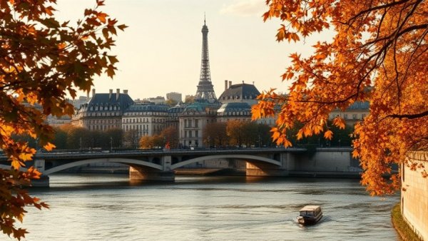 Paris as the official host destination for World Sustainable Travel Awards with scenic autumn view.