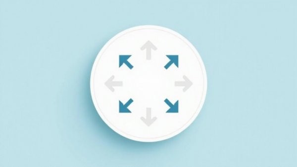 Minimalist icon with arrows on a blue background.