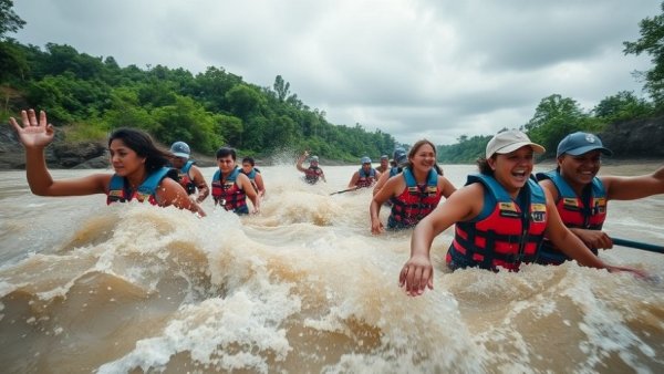 Exciting white water rafting in Nova Scotia's muddy waters.