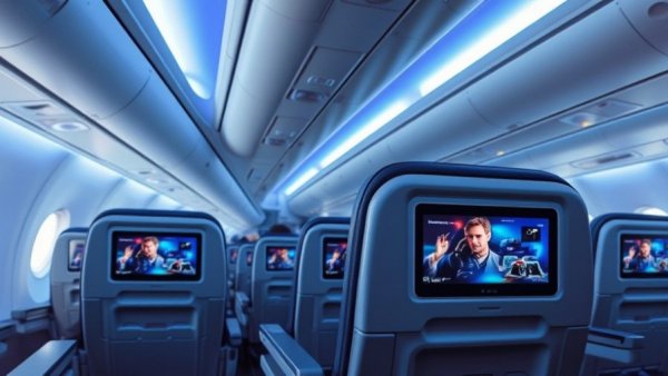 Peacock Inflight Entertainment Channel on airplane seat screen