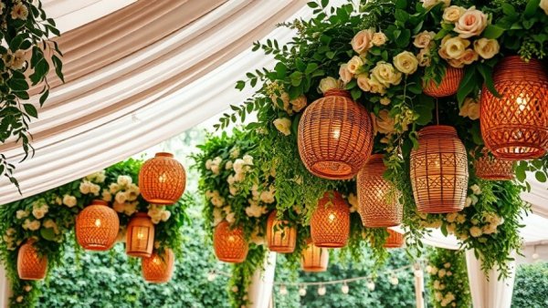 Floral decoration at a quintessentially English wedding.
