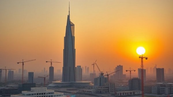 Saudi Arabia skyscraper under sunset sky, part of Travel Guide to Saudi Arabia.