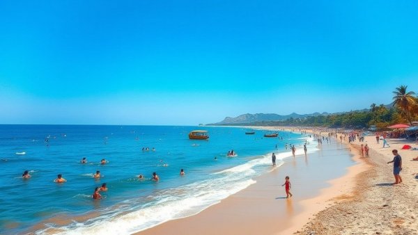 Beautiful Laiya beach with clear blue waters and activities