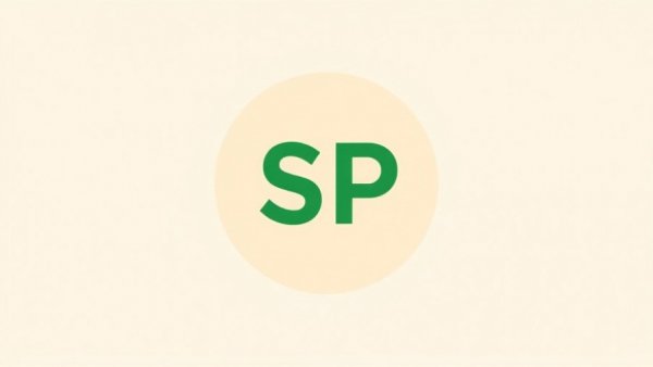 Minimalist green SP logo design on beige circle