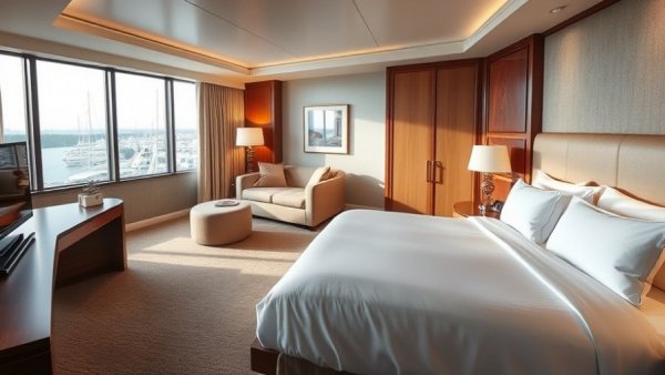Luxurious hotel room with harbor view for IHG Rewards Summer Promotion 2026.