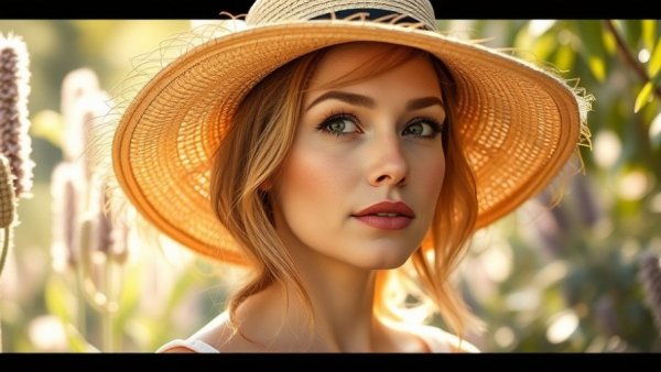 Serene woman in sunlit garden for postpartum depression support.