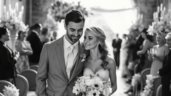 Authentic wedding videography capturing a couple walking down the aisle
