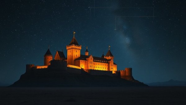 Experience Namibia's starry night over medieval-style castle.