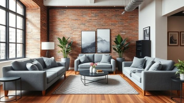 Stylish living room for short-term rent during World Cup.