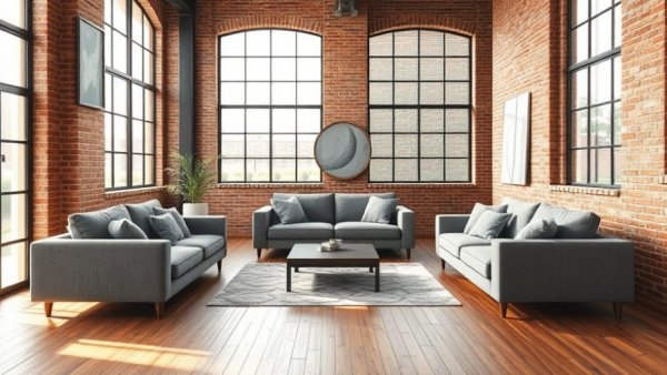 Vancouver short-term rentals World Cup: industrial living room with modern decor