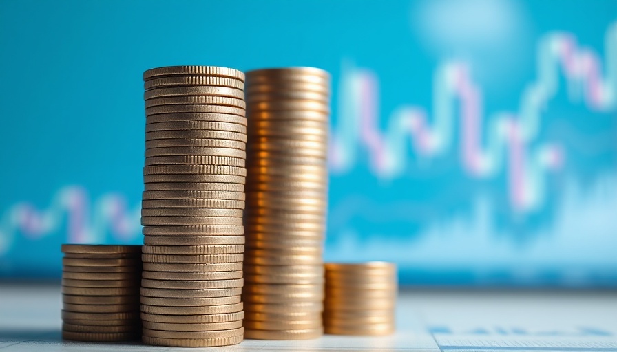 Symbolizing financial growth with coin stacks and financial graphs related to BlackRock Basic Value Fund performance Q4 2024.