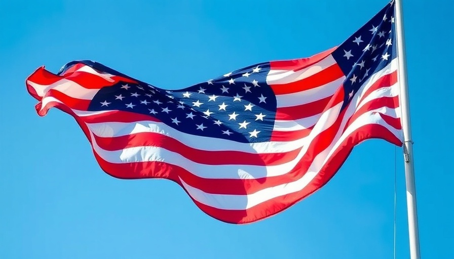 Waving American flag symbolizing Federal Reserve's interest rate decisions.