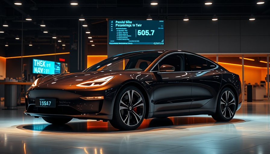 Sleek electric vehicle in showroom, representing decentralized EV charging network in Europe.