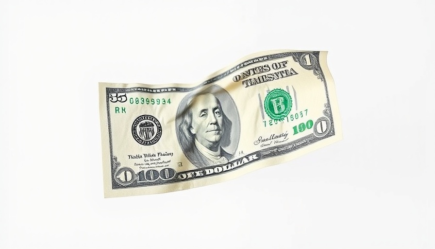 Curved US dollar bill illustrating investment potential.