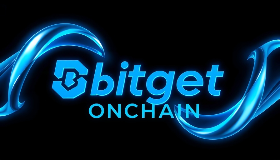 Bitget Onchain logo with abstract 3D ribbons, digital art.