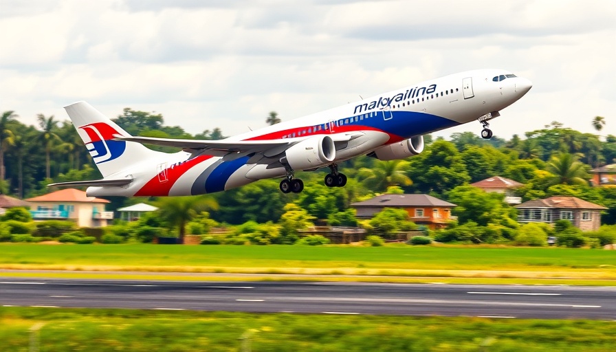 Malaysia Airlines plane taking off from the runway.