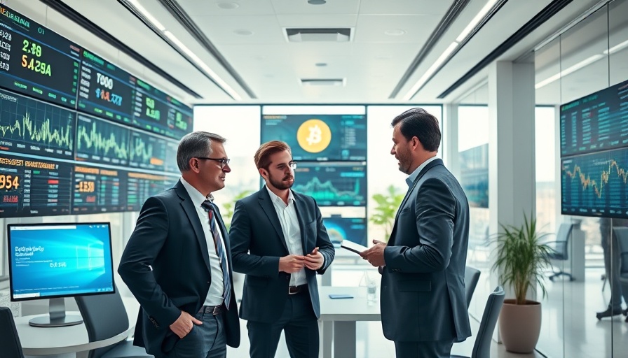 Business meeting about Russia regulated crypto exchange in modern office.