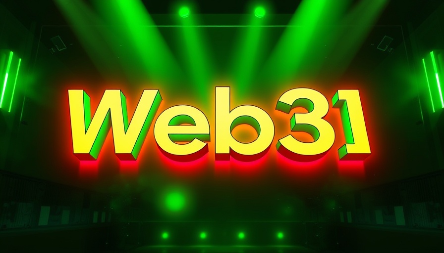 Futuristic Web3 AI logo with neon green glow.