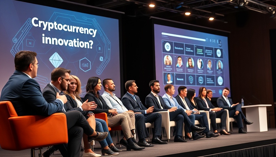 Panel discussion on regulation and cryptocurrency innovation at conference.