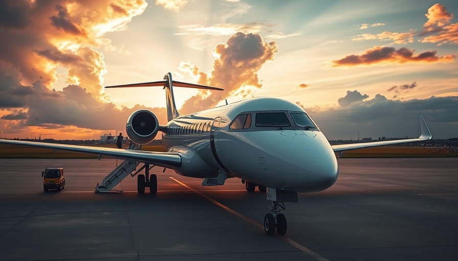 Jettime Charter Air Operator airplane with passengers boarding at sunset.