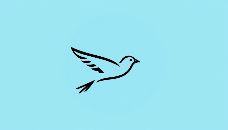 Minimalistic bird and airplane logo on blue circle for travel theme