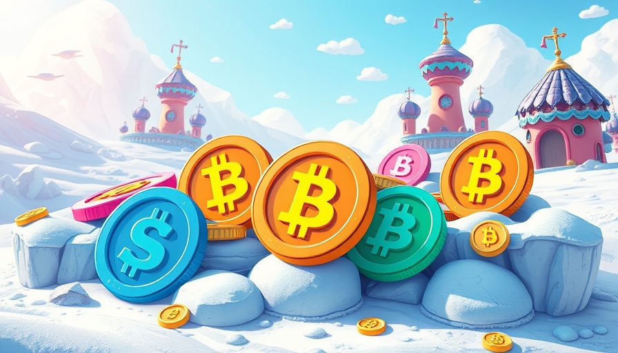 Top meme coins July 2025 on icy fantasy landscape.