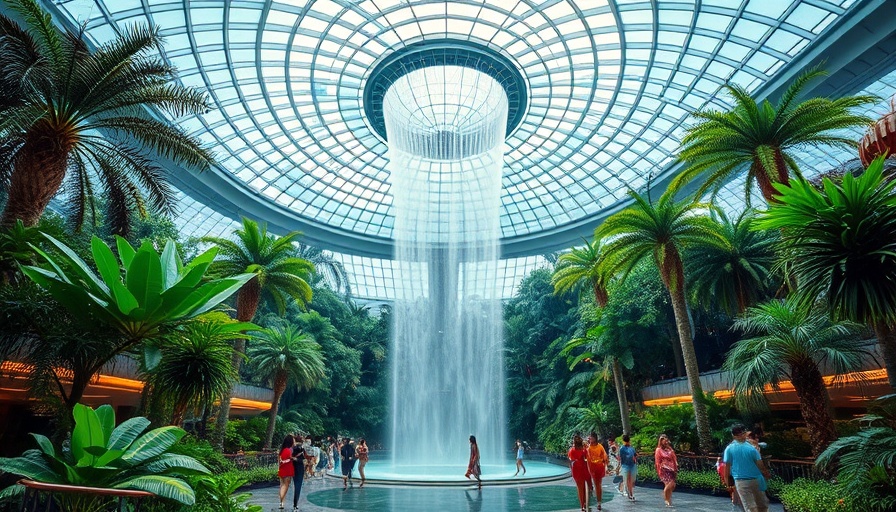 Singapore layover things to do: Explore Jewel Changi Airport's waterfall.