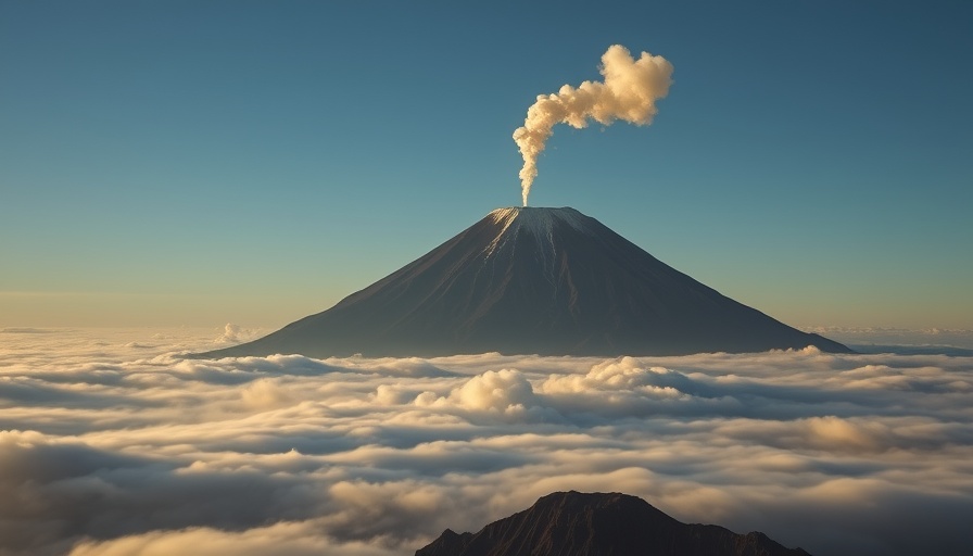 Majestic Mount Semeru emits smoke in the Java travel guide.