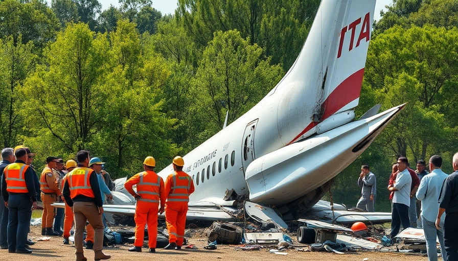Crashed Air India plane tail with emergency responders, AAIB Air India crash report.