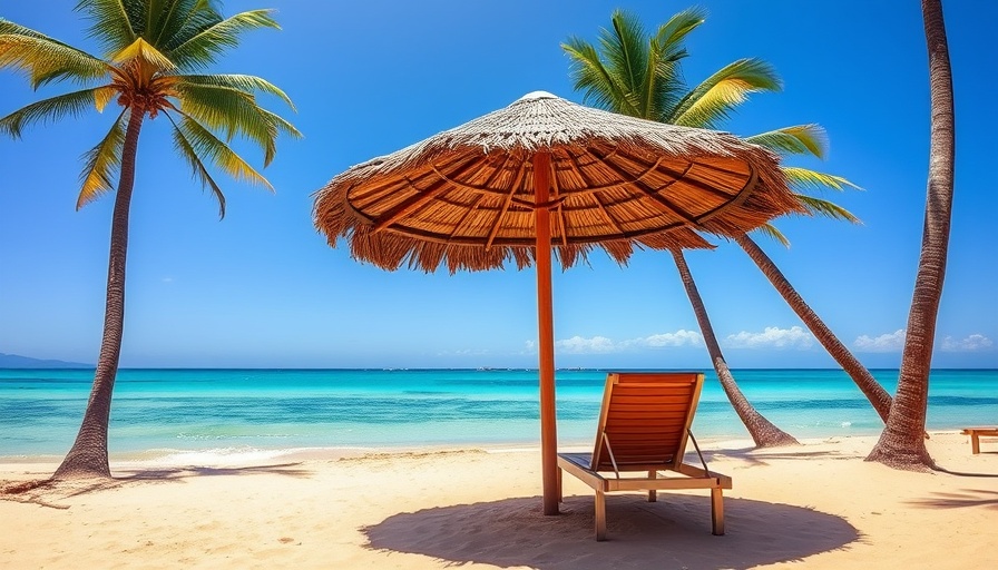 Serene Gold Coast beachfront with luxury loungers.