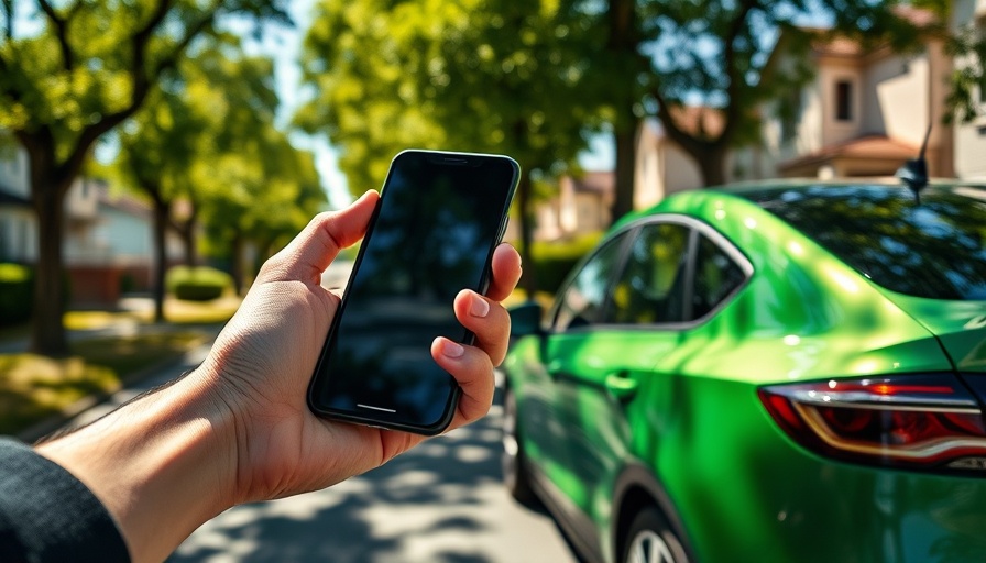 Person using smartphone near car, related to Vancouver parking ticket scam.