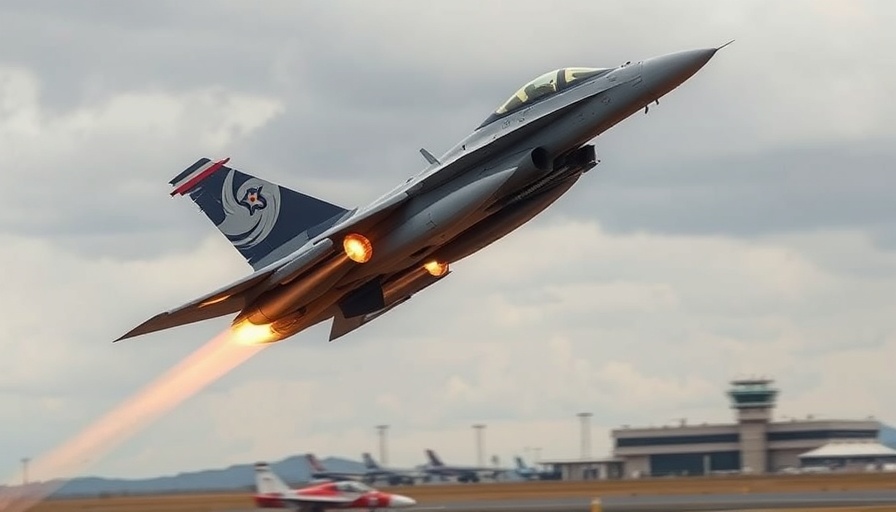 US fighter jet takeoff with afterburners in action.