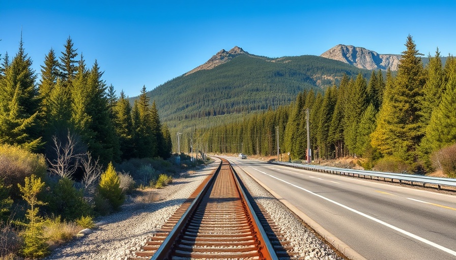 Railroad track revival scene in Vancouver mountains