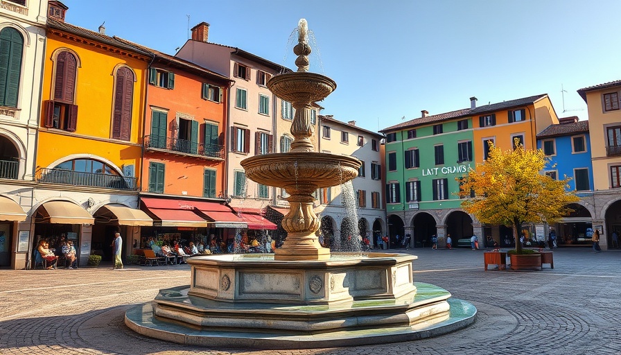 Historic fountain in Cesena, Italy's charming square