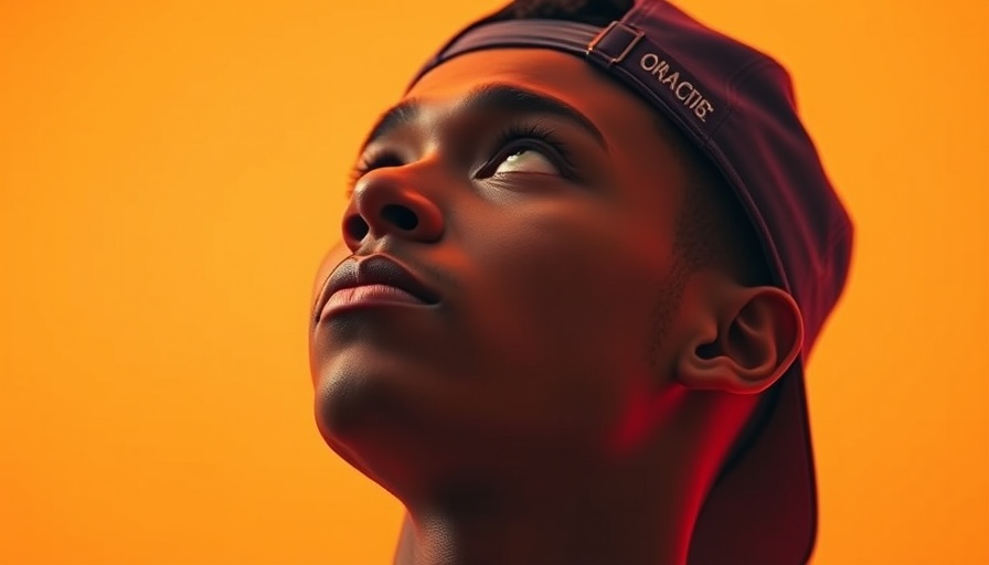 Thoughtful young man in cap, Pop Culture and Self-Care theme.