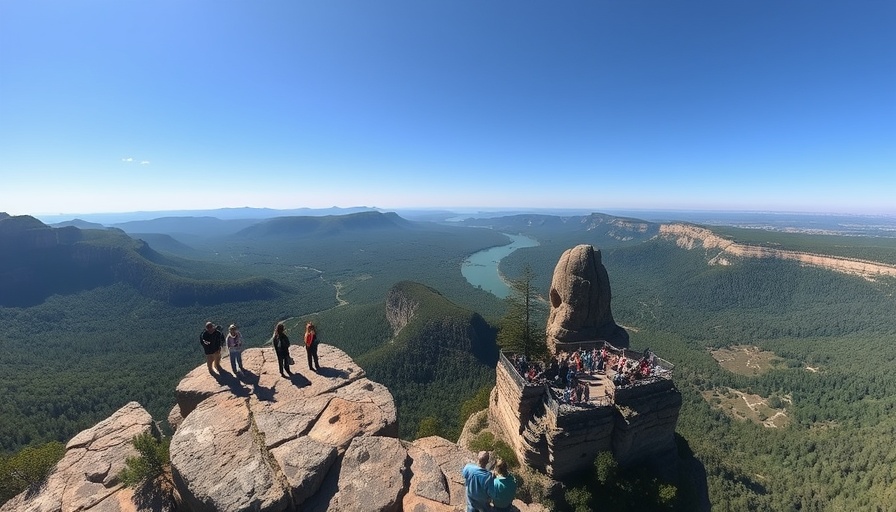Stunning aerial view of Chimney Rock State Park with lush greenery.