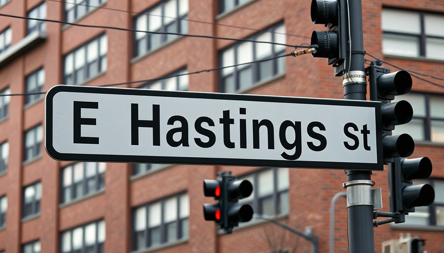 Vancouver mental health crisis depicted by E Hastings St sign.