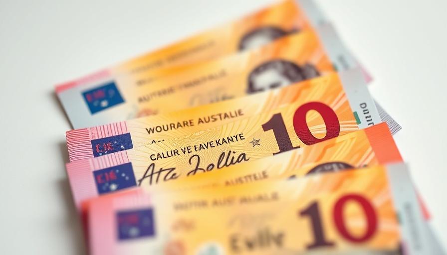 Australian currency notes laid out, symbolizing move overseas for work.