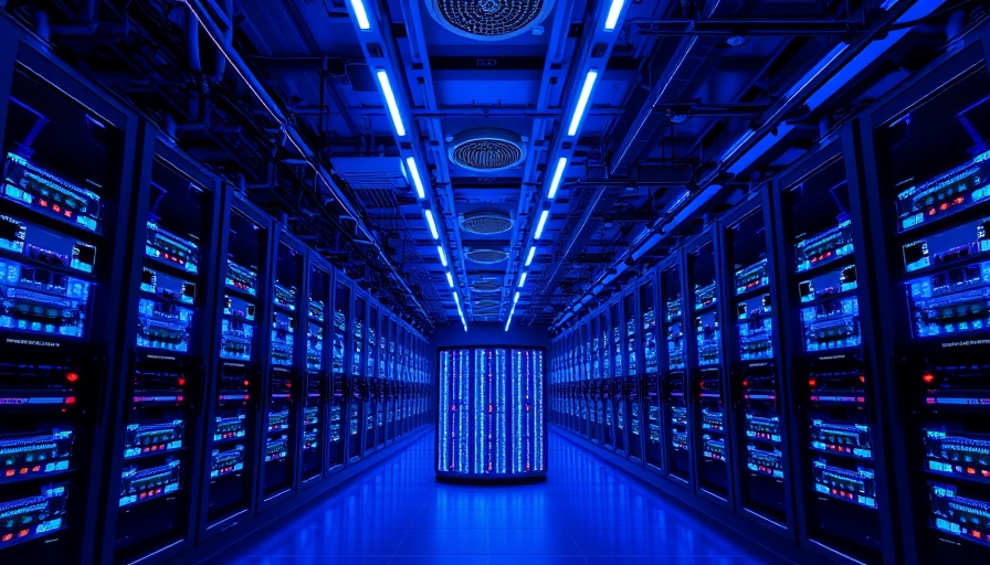 U.S. cryptocurrency mining facility with glowing servers.