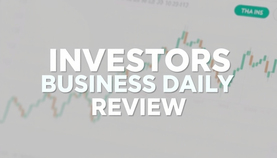 Investors Business Daily Review text graphic with market chart background.