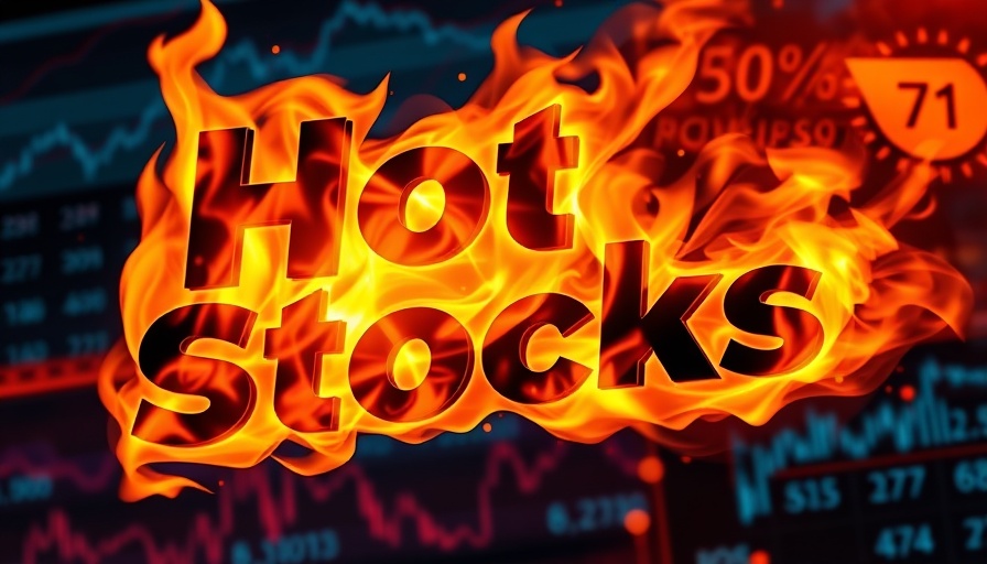 Predictive Stock Analysis dynamic 'Hot Stocks' fiery text on digital backdrop.