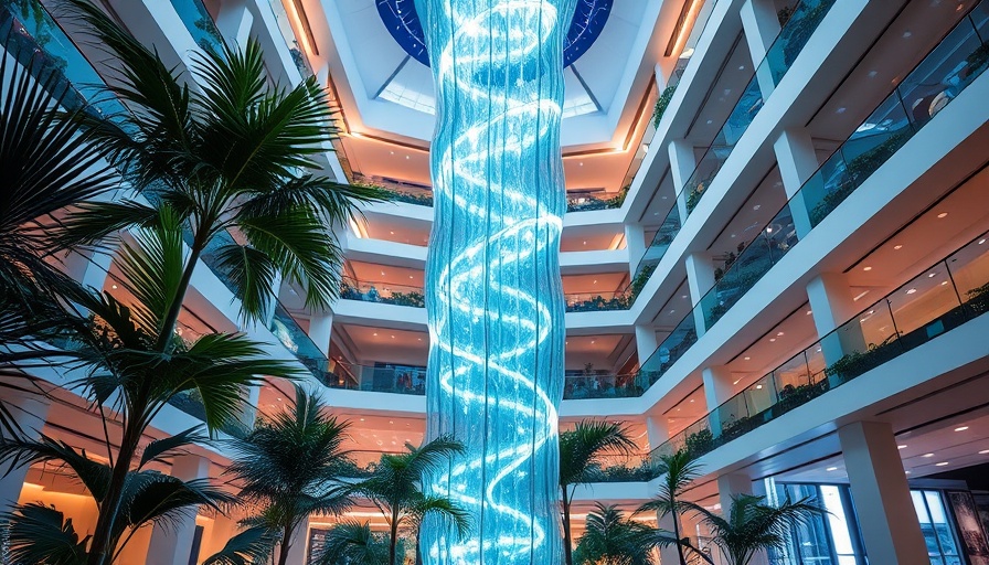 Largest Glass Tube Installation in modern atrium with sleek architecture