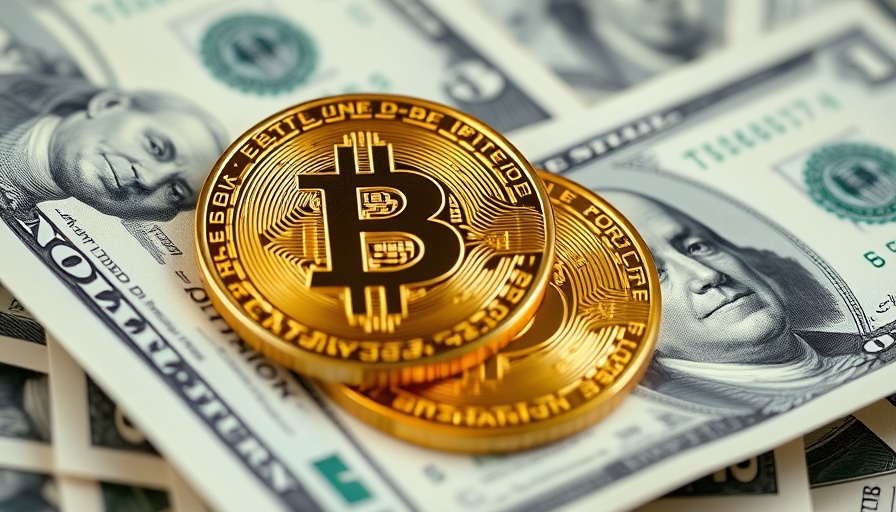 Golden Bitcoin coins on US dollars showcasing cryptocurrency wealth