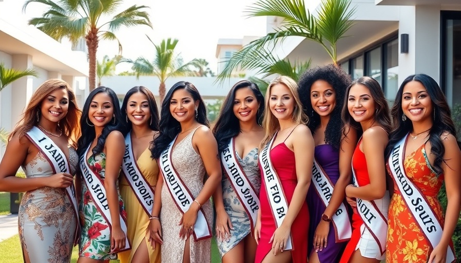 Megaworld Hotels partnership with Miss Philippines Earth 2025 candidates posing elegantly outdoors.