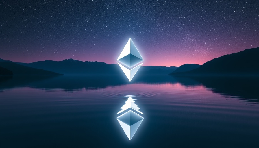 Ethereum logo glowing over water, representing Ethereum 100 Million Gas Limit